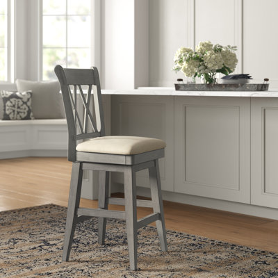 Fortville Swivel Upholstered Counter Stool