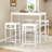 47 Inch Counter Height Bar Table, Rectangular Dining Counter Tables With Metal Legs,White