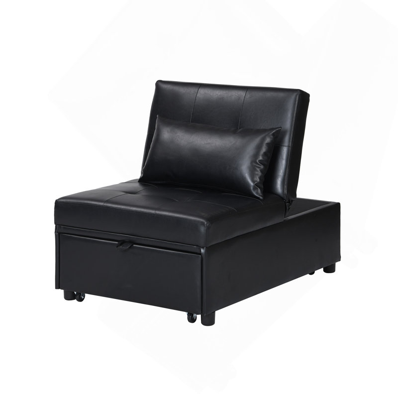 Folding Ottoman Sofa Bed Black