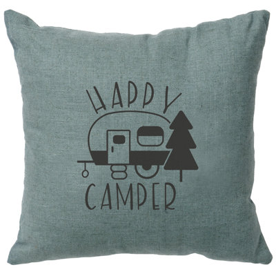 Coussin Wooded River Image - Happy Camper - Lin océan