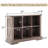 6 Cube Bookcase with Led Lights, Mid-Century Modern Bookshelf, Retro Wood Bookshelves Storage Organizer Shelf, Freestanding Open Book Shelves for Toy Room, Bedroom, Living Room, Office-1009557213