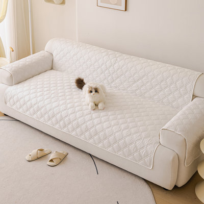 Housse de coussin universelle à motif de losanges en forme de losange de 3 pièces (avec accoudoirs), convient aux animaux de compagnie, douce et respectueuse de la peau, antidérapante et résistante à l'usure, lavable à la machine, convient aux canapés multi-types, utilisée pour la décoration et la protection des canapés de salon