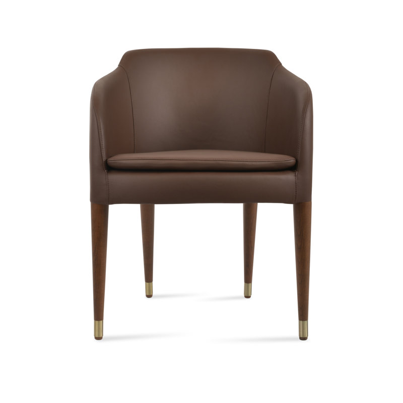 Chaise en bois véritable brun Buca