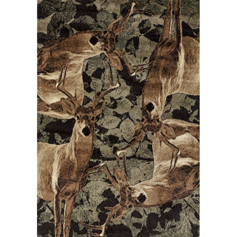 Tapis brun / vert Pippen, Rectangle 1 pi 10 po x 3 pi