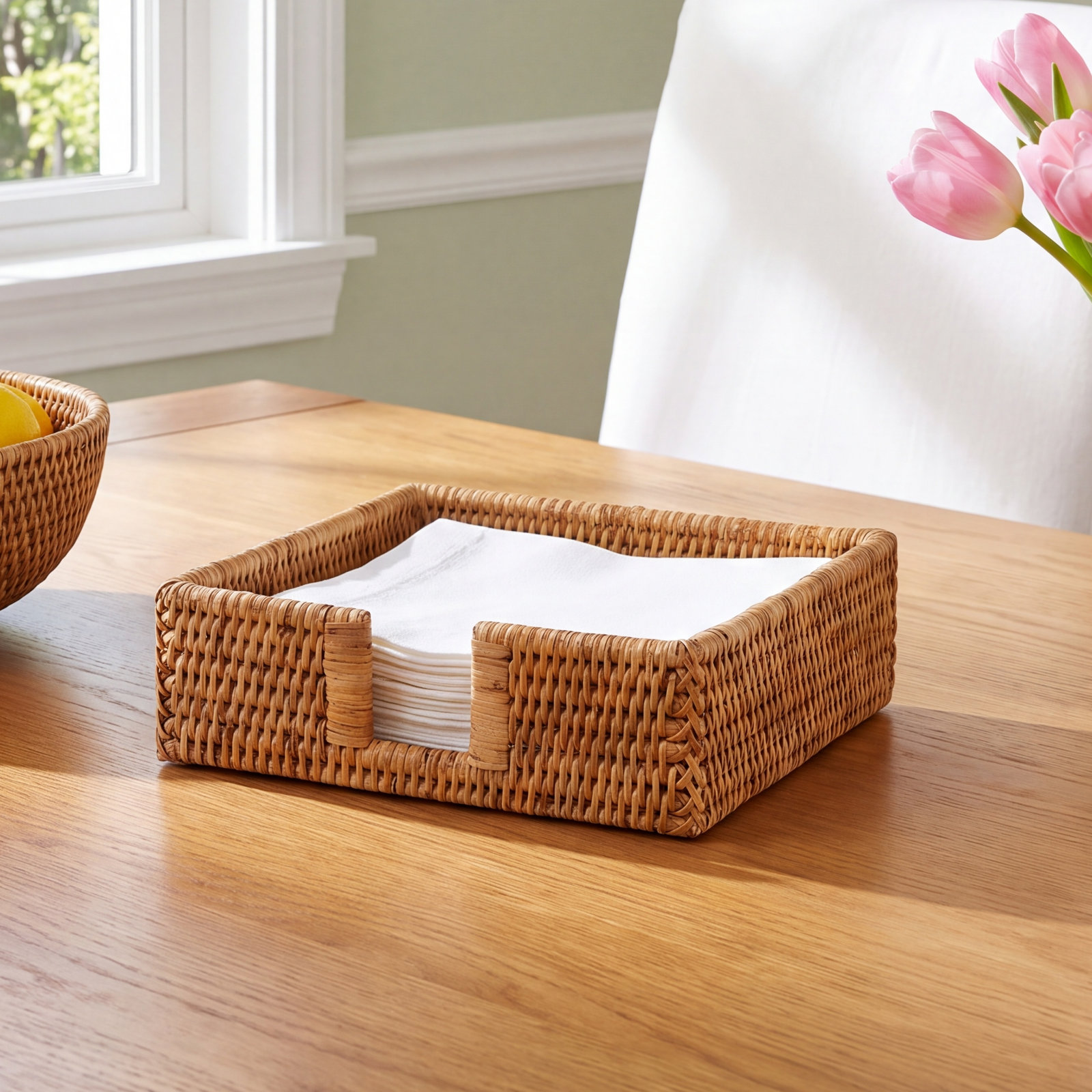 Camden Luncheon Napkin Holder, Honey Brown