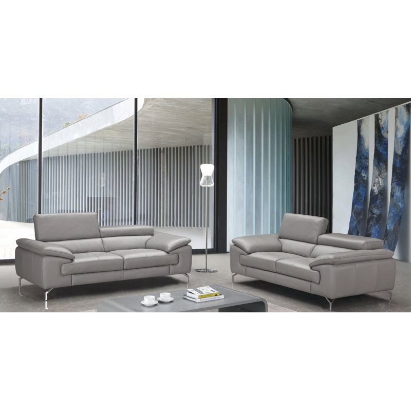 Ensemble de salon configurable en cuir Seemab