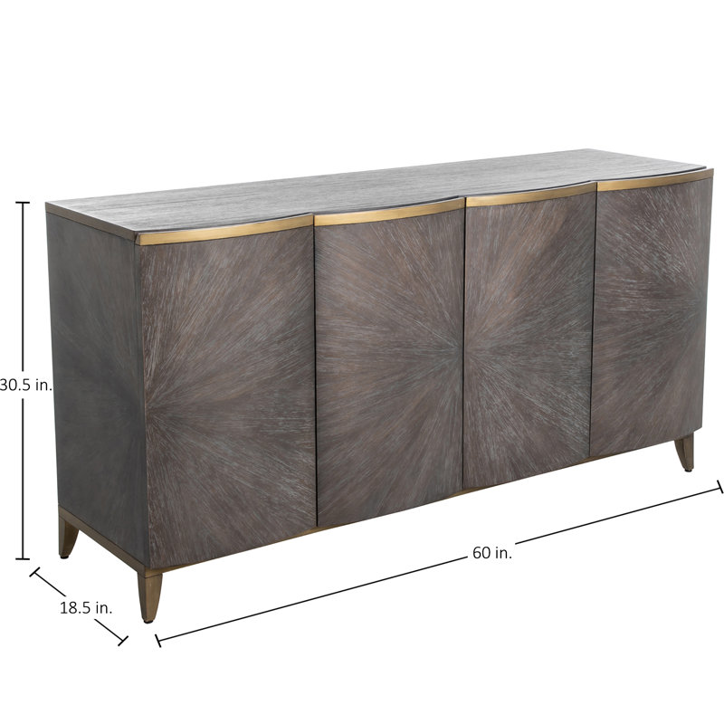 Pete 60" Wide Mindi Solid Wood Sideboard