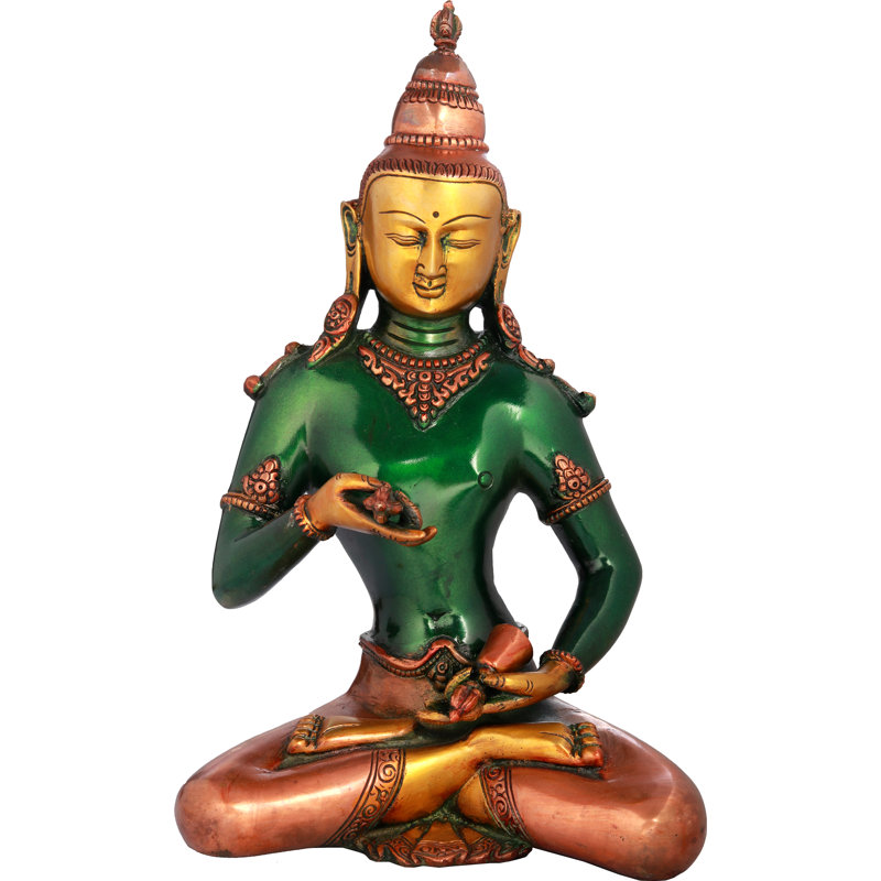Religious & Spiritual Figurines & Sculptures, Green/Bronze