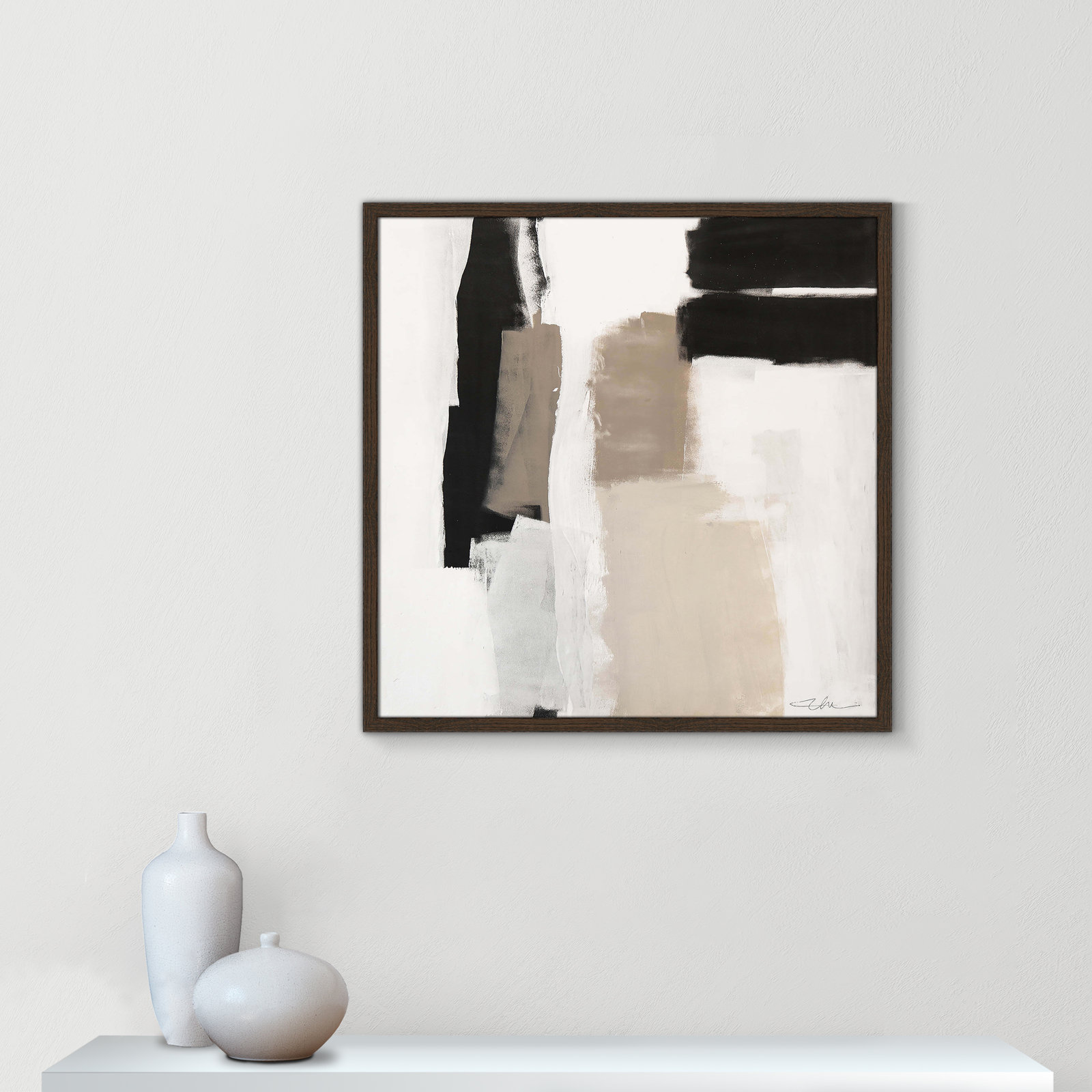 Earth Scapes II-A Print by Casa Fine Arts, Walnut Slim Framed, 27.5" H x 27.5" W x 0.75" D
