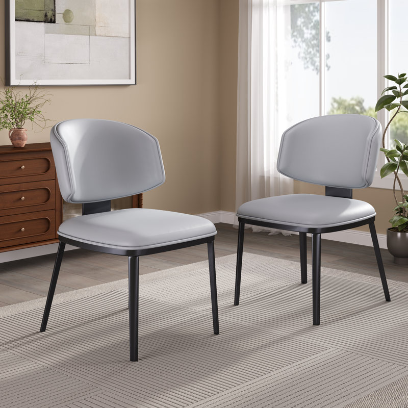 Chaises de salle à manger rembourrées Bugarin, Gris