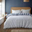 Brushed Seersucker Gingham Reversible Duvet Cover Set-103006337-103006340