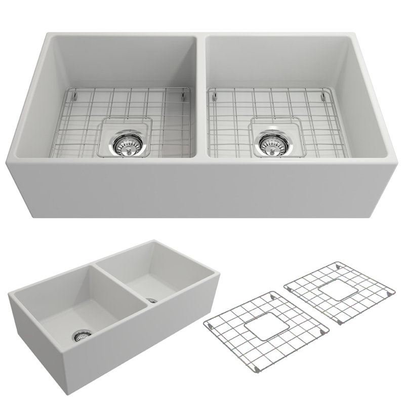 36'' L Kitchen Sink, Matte White