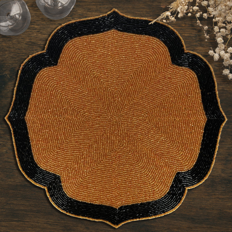 Ensemble de 6 napperons de table décoratifs de 14 pouces Dec Decens, Cuivre chaud / noir