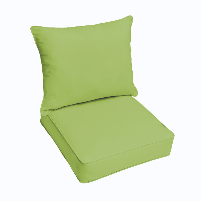 Outdoor 5'' Lounge Chair Seat / Back Cushion, Fresco Apple Green, 5" H x 23" W x 25" D