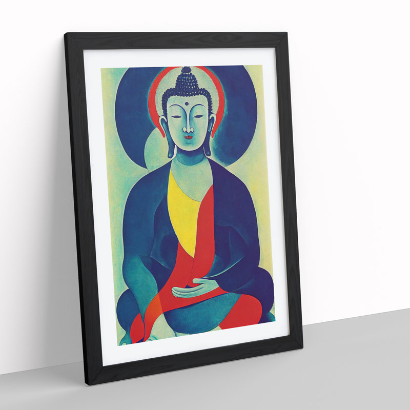 Buddha - Framed Print, Black, 64cm H x 46cm W x 2cm D