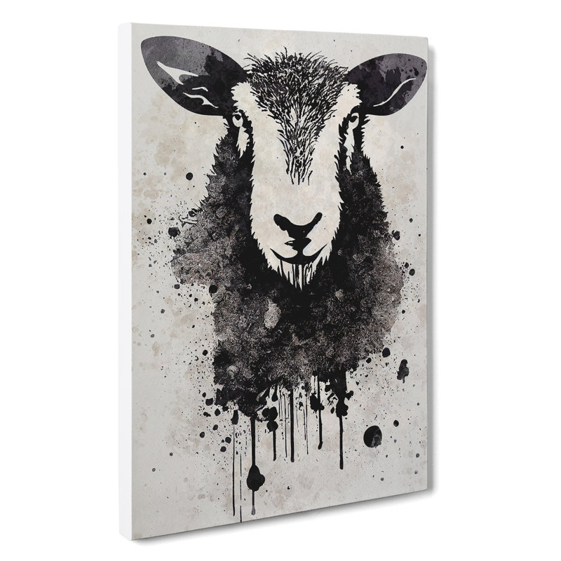 Sheep Graffiti No.1 - Wrapped Canvas, 50cm H x 35cm W x 3cm D