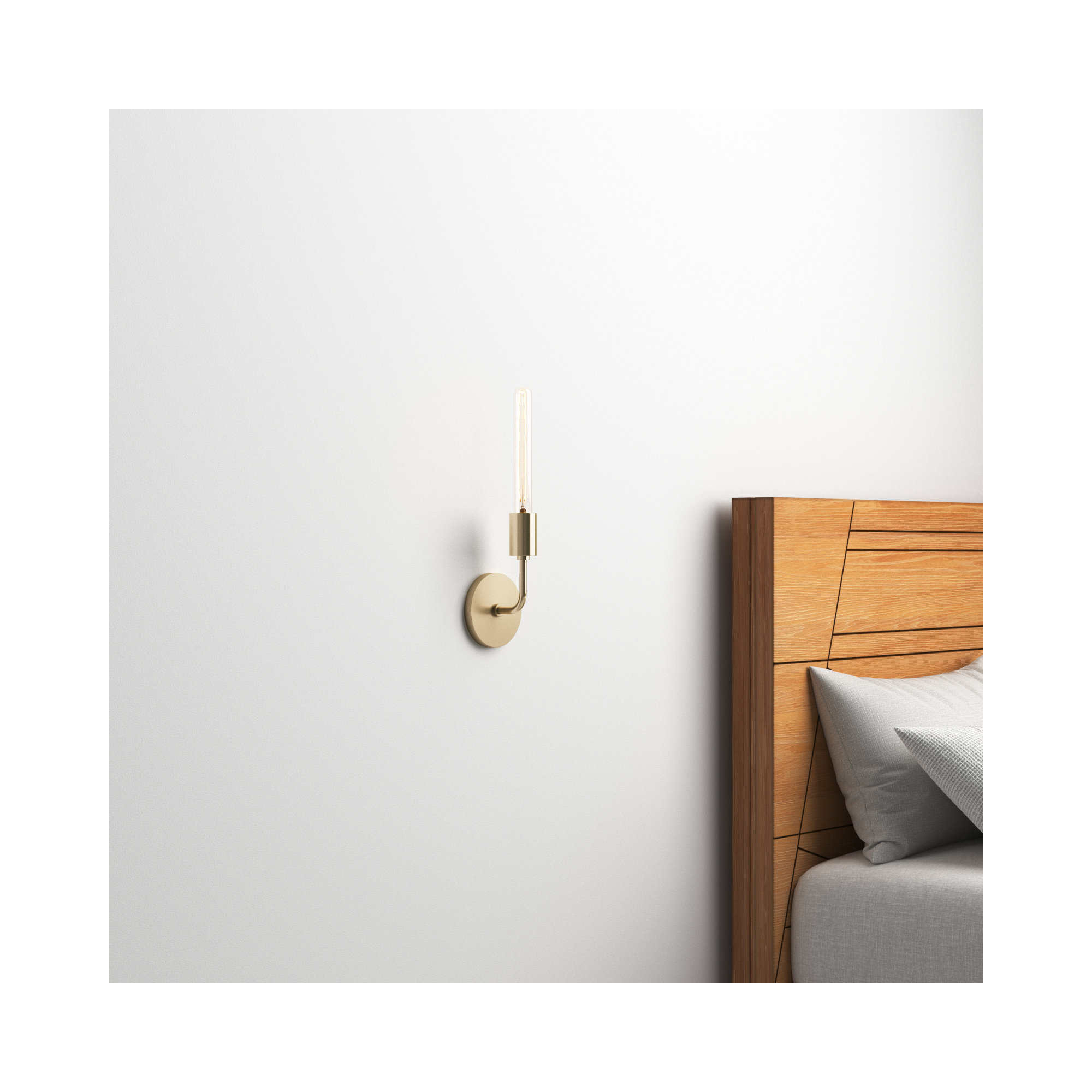 Madisson Single Light Dimmable Armed Sconce, Aged Brass