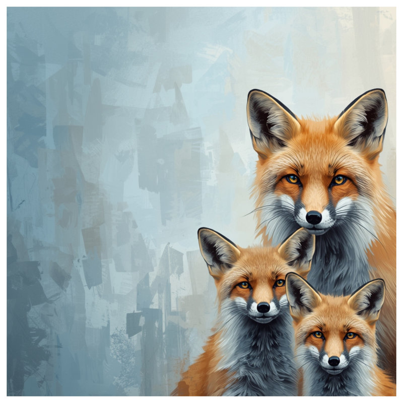Couvertures Red Fox Family, 50 po L x 60 po H