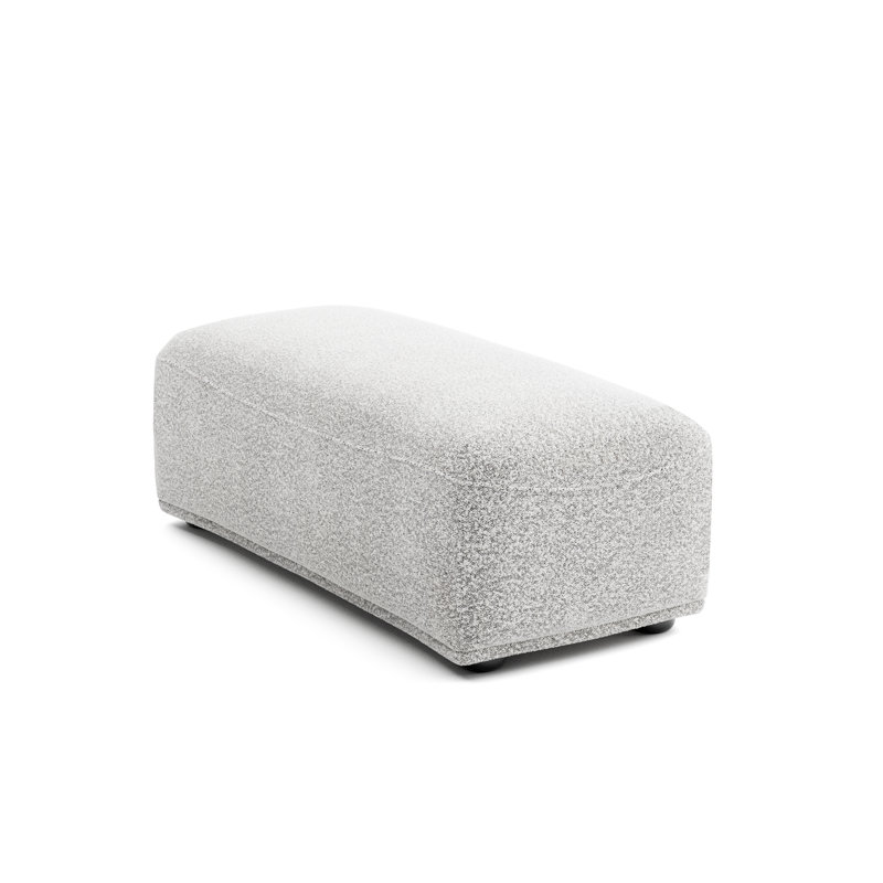 Aukeem Upholstered Ottoman, Gray Boucle