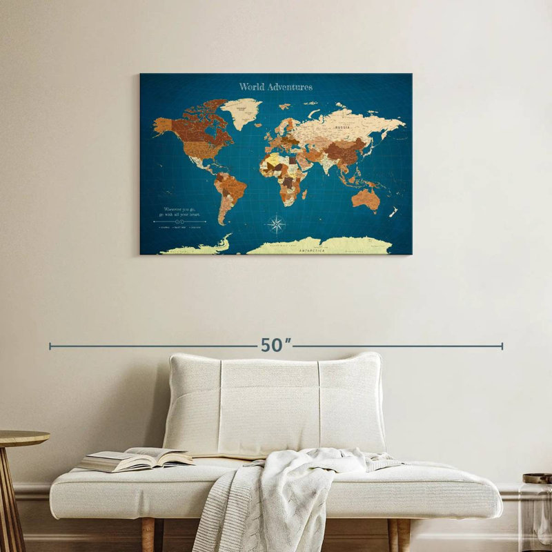 World Adventures Push Pin Travel Milstead IV, 24" H x 36" W