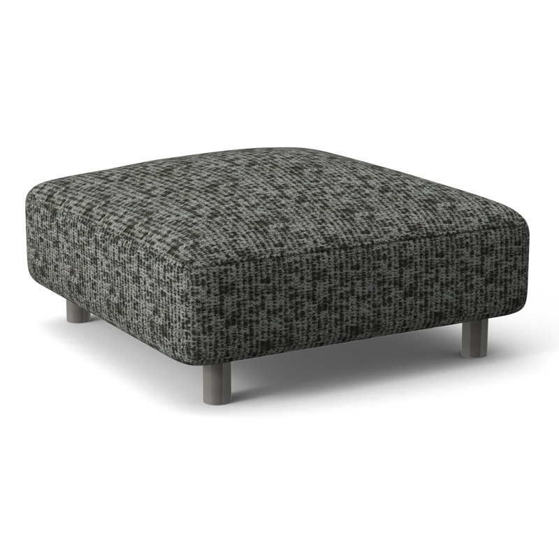 Avanni Outdoor Ottoman, Silver, White Sunbrella 6063-000