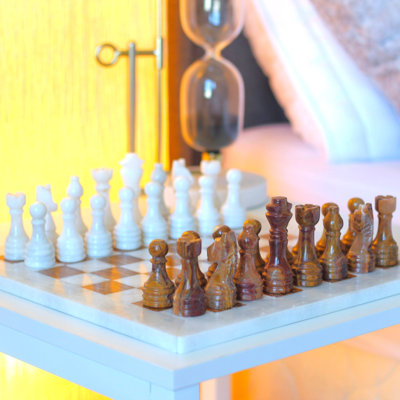 Vintage Marble Chess Set with Storage Case by Marble Cultures