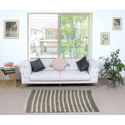 Tapis kilim tissé à plat. Couverture kurde. Nouvelle housse de lit. Jeté rayé
