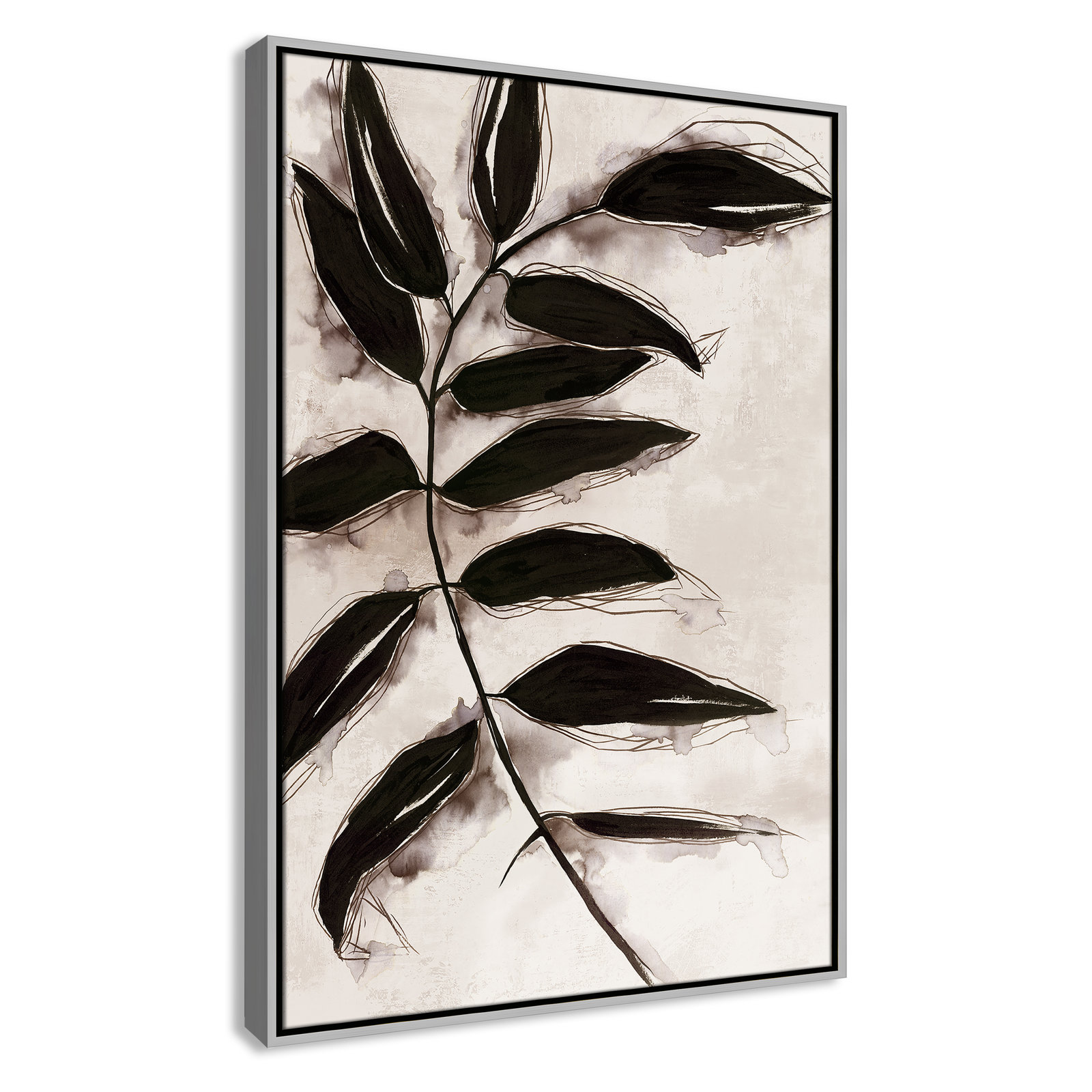Leaves "Leaves II" Print, 37.5" H x 25.5" W x 2" D, Silver Framed