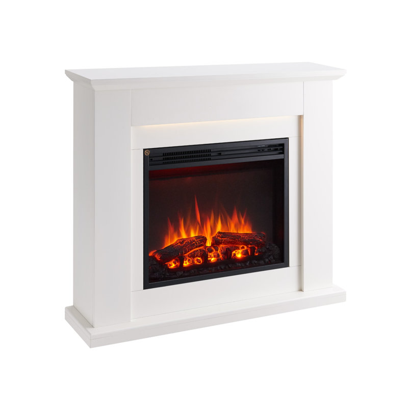 MARDELLA FLAMME 101cm W Electric Fireplace, White