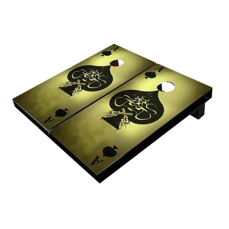 Ensemble de planches de cornhole 24 "x 48" Ace of Spade, Grunge, 2 pi x 3 pi