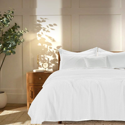 Threadmill Waffle Blanket | Cotton Rayon From Bamboo Blend | Cooling All-Season Comfort