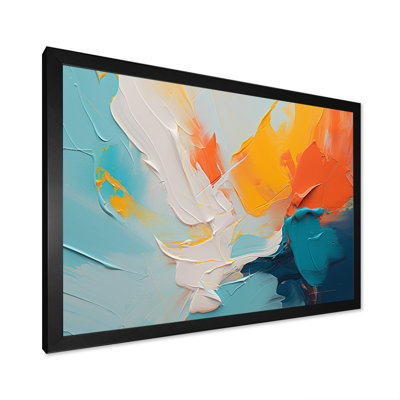 «Blue and Orange Paint Expression 2», art mural abstrait