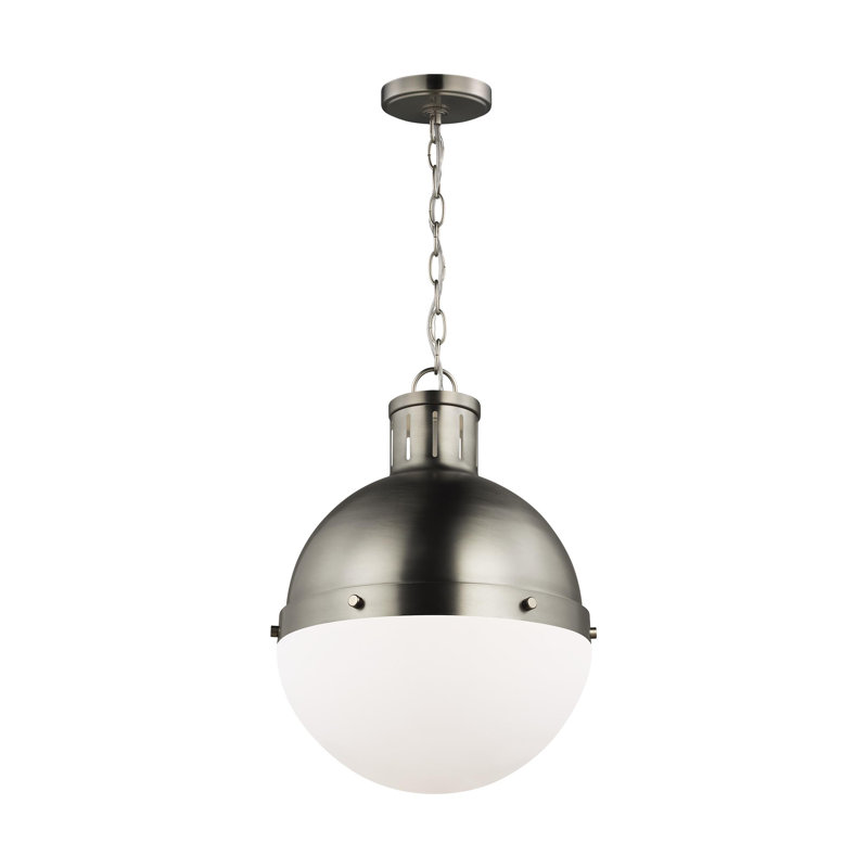 Geoffrey 1 - Light Unique/Statement Pendant, No , 18" H x 13.25" W x 13.25" D, Antique Brushed Nickel