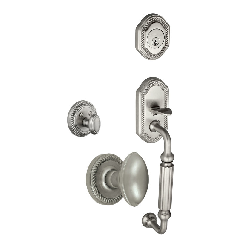 Newport Handle With Knob And Deadbolt, Satin Nickel