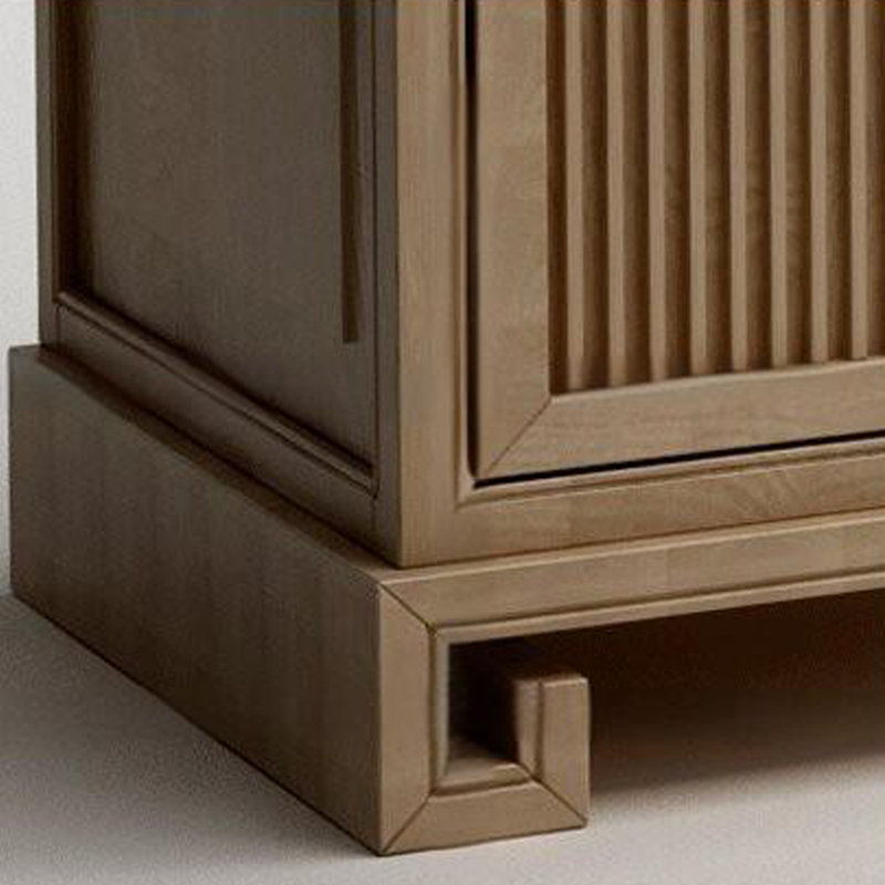 Meuble télé moderne et moderne en bois massif chinois, Brun orangé