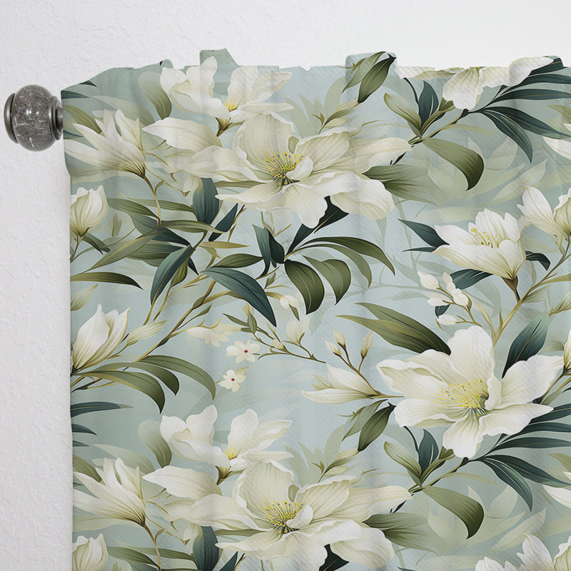 Bamboo Whispers Tropical Pattern I - Tropical Curtain - Velvet Room Darkening - 1 panel, 52" W x 95" L