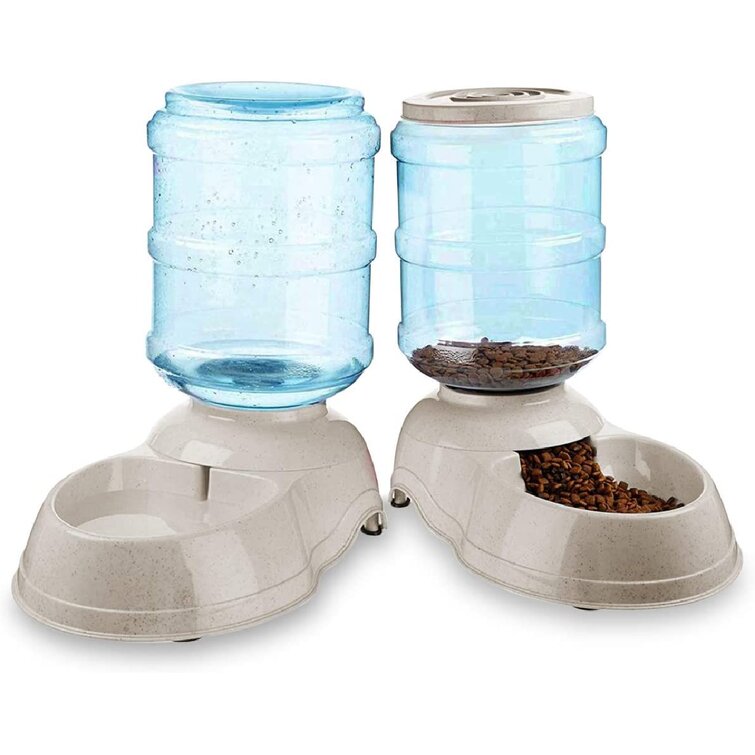 PawsMark Automatic Self Dispensing Gravity Pet Feeder and Waterer for Cats and Dogs