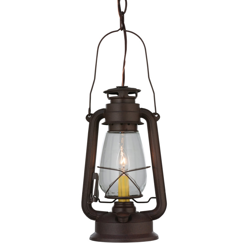 Mahogany Bronze Mini Pendant Lantern with Clear Glass Shade