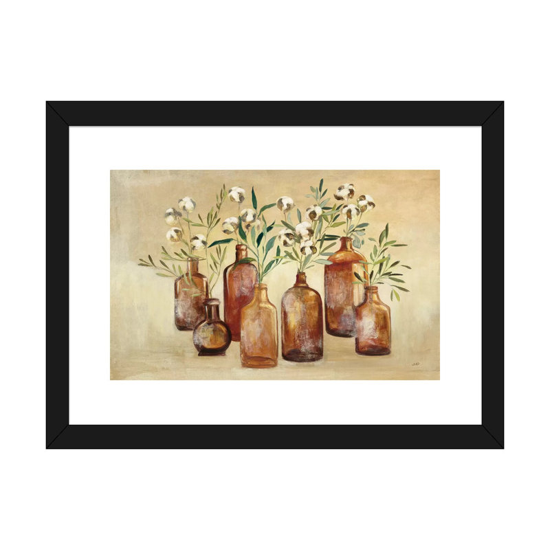 Reproduction d’art "Cotton Still Life I" par Julia Purinton, Blanc, Papier encadré noir, H 16 po x l 24 po x P 1 po