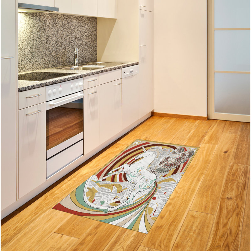 Caprina Unicorn High Density Long Fiber Poly Threads Decorative Area Rug Carpet, Rectangle 2'7" x 5'