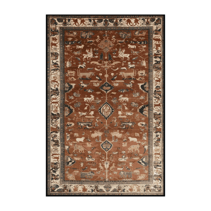 Tapis brun lavable à la machine, Rectangulaire 2 pi x 3 pi