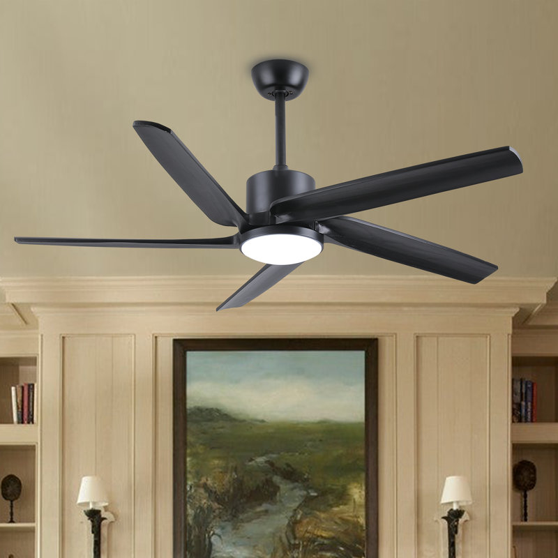 Lecole 52'' Ceiling Fan with LED Lights, Black