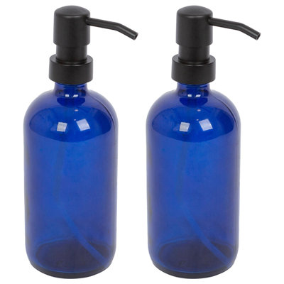 2x Glass Soap Dispensers - 500ml