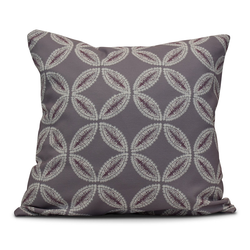 Intercoastal Waterway Geometric Reversible Throw Pillow, 20" H x 20" W, Purple