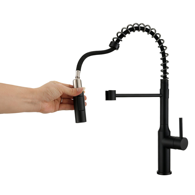 Nayeli High Arc One-Handle Pull-Down Classic Kitchen Faucet, Supply Line Included, Matte Black, Matte Black