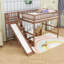 Lit mezzanine en bois avec tablettes, glissade et lumière DEL-1696901015-1696901012