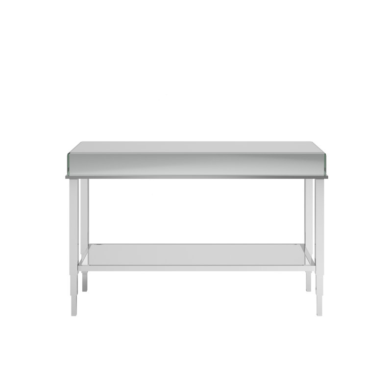 Noelle 47.5'' Glass Top Console Table, Chrome