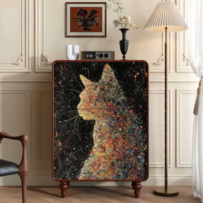 Commode 5 tiroirs Whimsical Cat Design