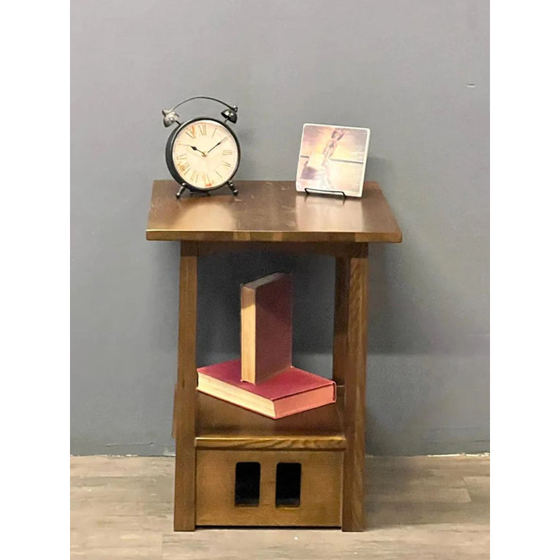 Hardester Solid Wood End Table, Walnut