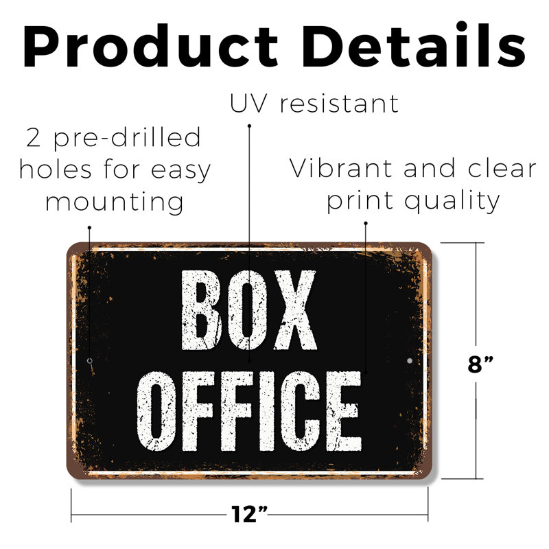 Enseigne en plastique de 8 po x 12 po Box Box Box (2 pièces)